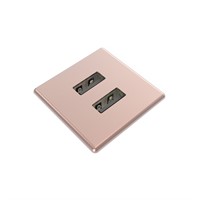 Axessline Micro Square - 2 USB-A charger 10W, pink quartz